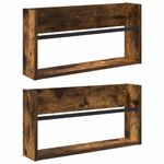 Casa si Gradina - Mobilier - Biblioteci si rafturi - Rafturi - Raft pentru reviste 2 pcs Stejar fumuriu 60 x 12 x 30 cm - Infinity.ro