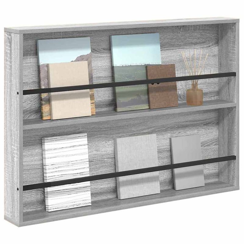 Casa si Gradina - Mobilier - Biblioteci si rafturi - Rafturi - Raft pentru reviste Gri Sonoma 100 x 12 x 70 cm Lemn compozit - Infinity.ro