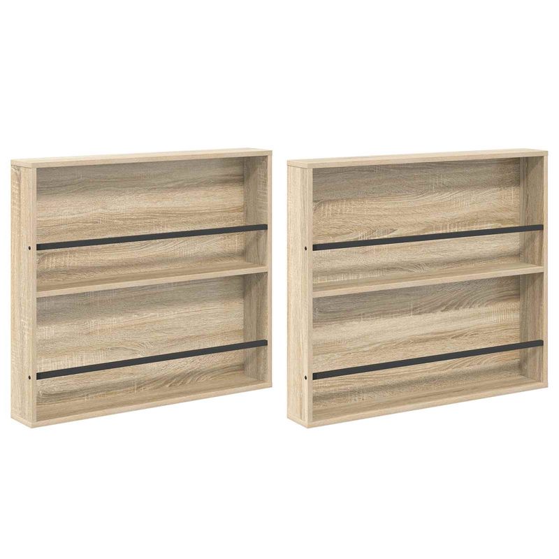 Casa si Gradina - Mobilier - Biblioteci si rafturi - Rafturi - Raft pentru reviste cu raft 2 pcs Stejar Sonoma 80 x 12 x 70 cm - Infinity.ro