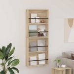 Casa si Gradina - Mobilier - Biblioteci si rafturi - Rafturi - Raft pentru reviste cu raft 2 pcs Stejar Sonoma 60 x 12 x 70 cm - Infinity.ro