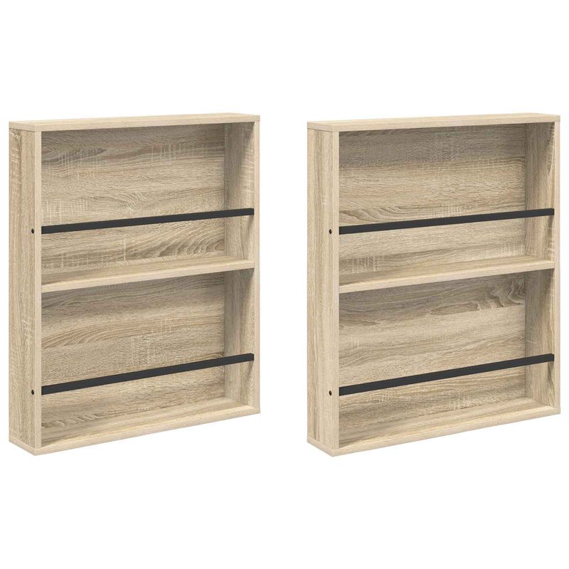 Casa si Gradina - Mobilier - Biblioteci si rafturi - Rafturi - Raft pentru reviste cu raft 2 pcs Stejar Sonoma 60 x 12 x 70 cm - Infinity.ro