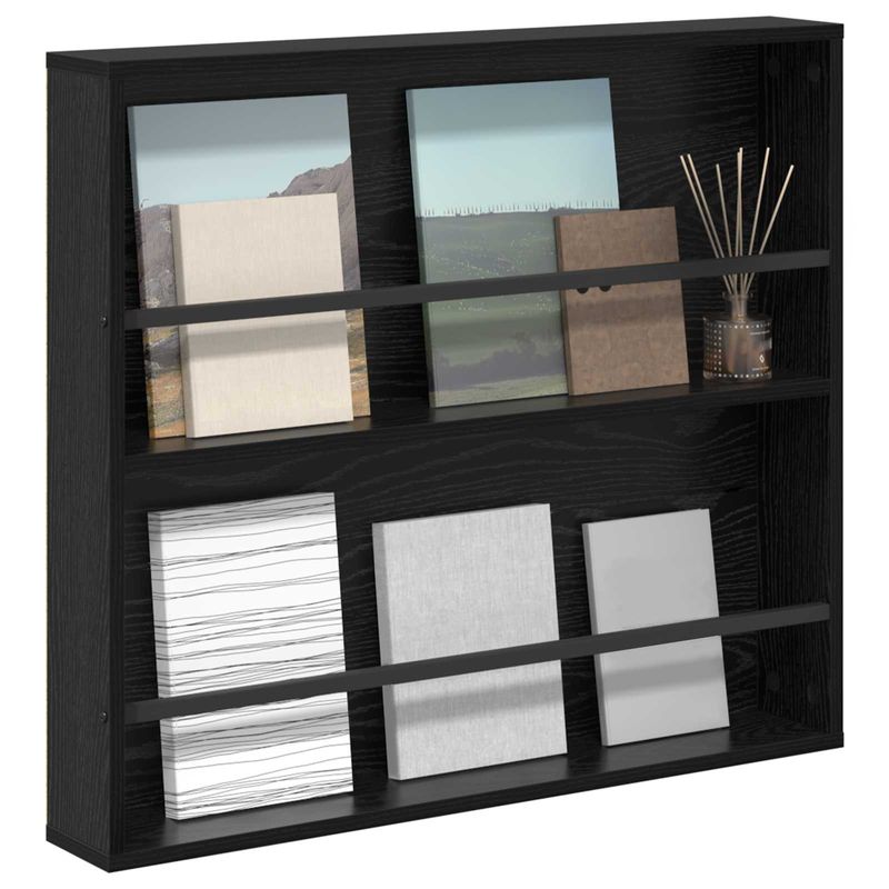 Casa si Gradina - Mobilier - Biblioteci si rafturi - Rafturi - Raft pentru reviste Stejar Negru 80 x 12 x 70 cm Lemn compozit - Infinity.ro