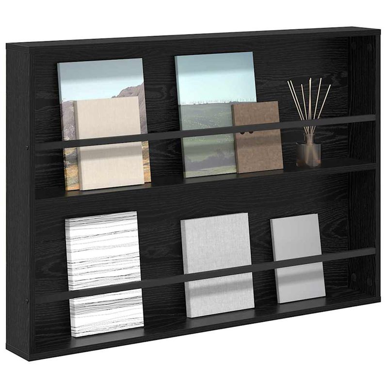 Casa si Gradina - Mobilier - Biblioteci si rafturi - Rafturi - Raft pentru reviste Stejar Negru 100 x 12 x 70 cm Lemn compozit - Infinity.ro