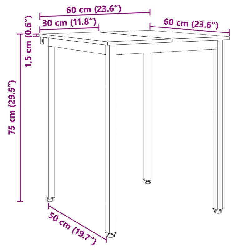 Casa si Gradina - Mobilier - Mese si birouri - Mese bucatarie si dining - Masa de dining natural 60 x 60 x 75 cm Lemn de pin masiv - Infinity.ro