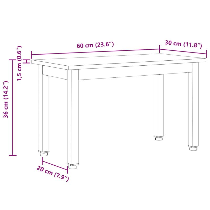 Casa si Gradina - Mobilier - Mese si birouri - Masute de cafea - Masa de cafea Alb 60 x 30 x 36 cm Lemn de pin masiv - Infinity.ro