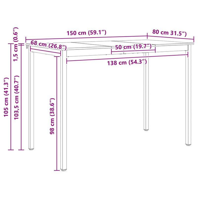Casa si Gradina - Mobilier - Mese si birouri - Mese bucatarie si dining - Masa de bar Alb 110 x 55 x 105 cm Lemn de pin masiv - Infinity.ro