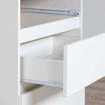 Casa si Gradina - Mobilier - Mese si birouri - Birouri - Birou computer cu 3 sertare si raft pentru tastatura, dreapta, 90x50x77 cm, alb - Infinity.ro