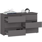 Casa si Gradina - Mobilier - Comode si corpuri - Comode - Comoda cu 6 sertare, PAL laminat, 100x35x57 cm, gri - Infinity.ro