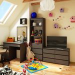 Casa si Gradina - Mobilier - Comode si corpuri - Comode - Comoda cu 6 sertare, PAL laminat, 100x35x57 cm, gri - Infinity.ro