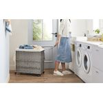 Market - Spalare si intretinere rufe - Uscatoare de rufe si accesorii - Cos de rufe tesut manual, cu captuseala detasabila lavabila, 3 compartimente, stil ratan, 140 litri, 66x33x60 cm, gri - Infinity.ro