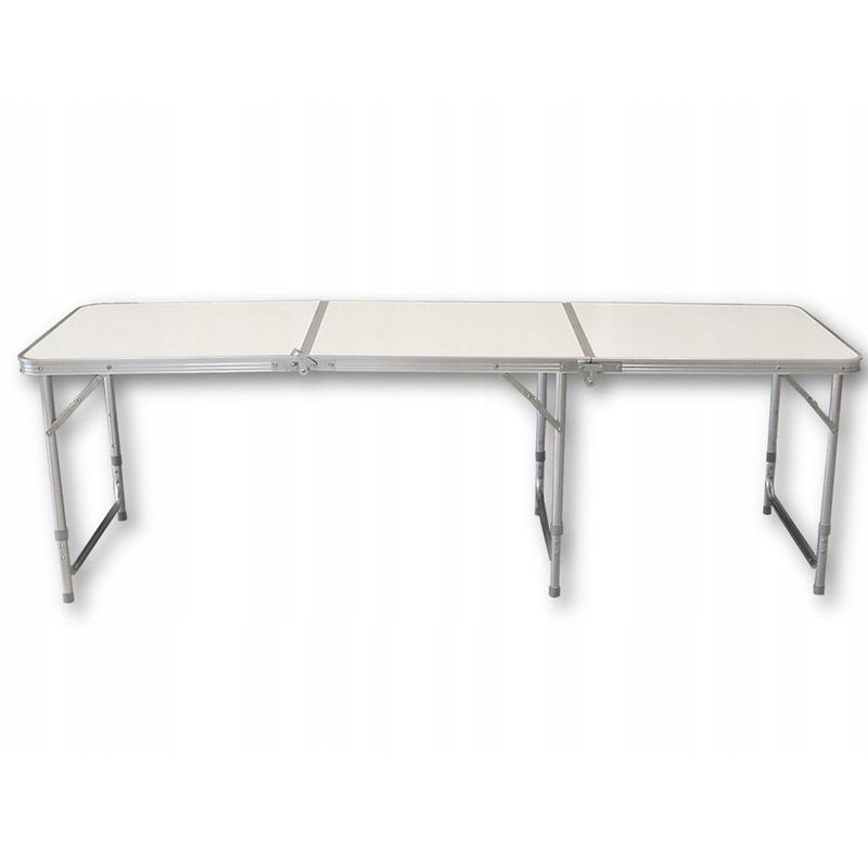 Casa si Gradina - Gradina si terasa - Mobilier exterior - Seturi mobila gradina - Masa pliabila metalica pentru gradina sau picnic, blat MDF, inaltime reglabila, 180x60cm - Infinity.ro