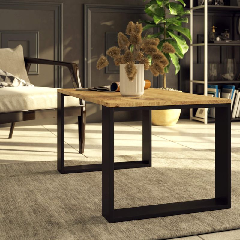 Casa si Gradina - Mobilier - Mese si birouri - Masute de cafea - Masuta cafea NOX cu raft inferior, PAL laminat, 92x53x45 cm, stejar artisan si negru - Infinity.ro