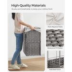 Market - Spalare si intretinere rufe - Uscatoare de rufe si accesorii - Cos de rufe tesut manual, cu captuseala detasabila lavabila, 3 compartimente, stil ratan, 140 litri, 66x33x60 cm, gri - Infinity.ro