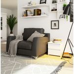 Casa si Gradina - Mobilier - Comode si corpuri - Noptiere - Noptiera cu 2 sertare, din PAL laminat, 40x35x40 cm, alb mat - Infinity.ro