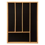 Casa si Gradina - Mobilier - Organizare si depozitare - Organizatoare pentru sertare si dulapuri - Organizator sertar tacamuri 5Five Blackbamboo, bambus, 25x34x5 cm, natur - Infinity.ro