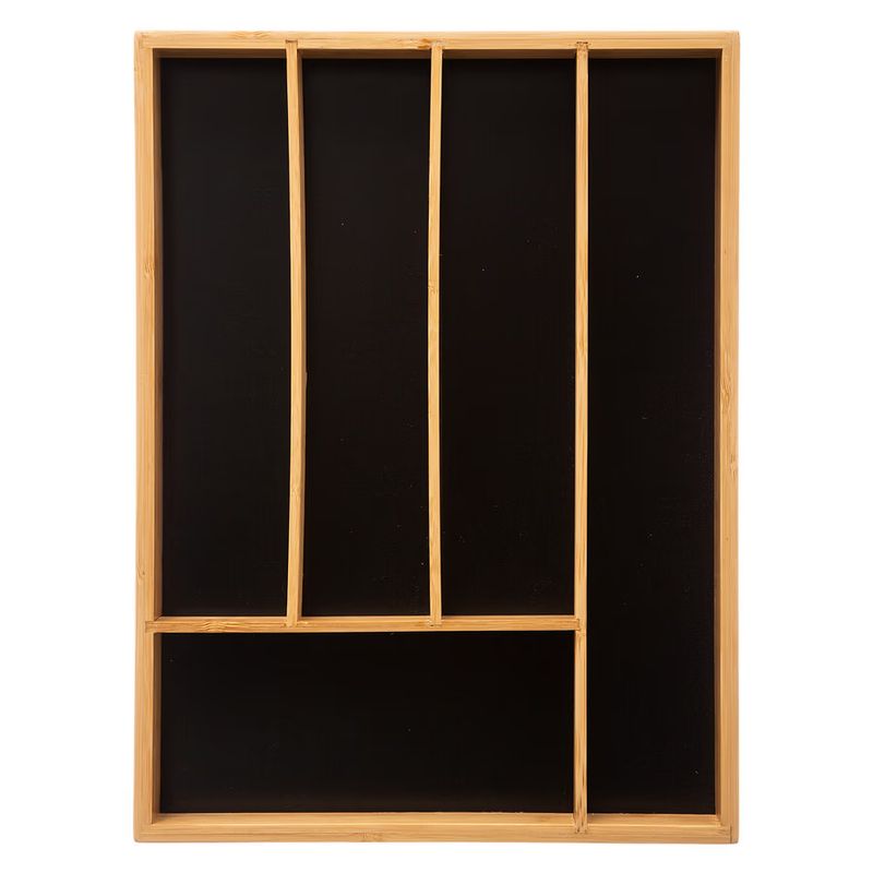 Casa si Gradina - Mobilier - Organizare si depozitare - Organizatoare pentru sertare si dulapuri - Organizator sertar tacamuri 5Five Blackbamboo, bambus, 25x34x5 cm, natur - Infinity.ro