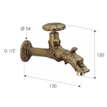 Casa si Gradina - Sanitare - Instalatii hidro - Robineti - Robinet de gradina Remer Rubinetterie 202MA, montaj exterior, alama, ventil, filet 1/2", adaptor furtun 3/4", cromat - Infinity.ro