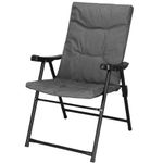 Casa si Gradina - Gradina si terasa - Mobilier exterior - Scaune si sezlonguri gradina - Scaun pliabil pentru terasa sau camping, sezut si spatar cu burete, maxim 120kg, gri - Infinity.ro