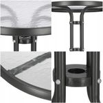 Casa si Gradina - Gradina si terasa - Mobilier exterior - Seturi mobila gradina - Masa pentru gradina sau balcon, cadru metalic, blat sticla, 60x70cm, negru - Infinity.ro