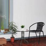 Casa si Gradina - Gradina si terasa - Mobilier exterior - Seturi mobila gradina - Masa pentru gradina sau balcon, cadru metalic, blat sticla, 60x70cm, negru - Infinity.ro