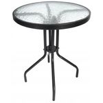 Casa si Gradina - Gradina si terasa - Mobilier exterior - Seturi mobila gradina - Masa pentru gradina sau balcon, cadru metalic, blat sticla, 60x70cm, negru - Infinity.ro