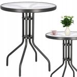 Casa si Gradina - Gradina si terasa - Mobilier exterior - Seturi mobila gradina - Masa pentru gradina sau balcon, cadru metalic, blat sticla, 60x70cm, negru - Infinity.ro