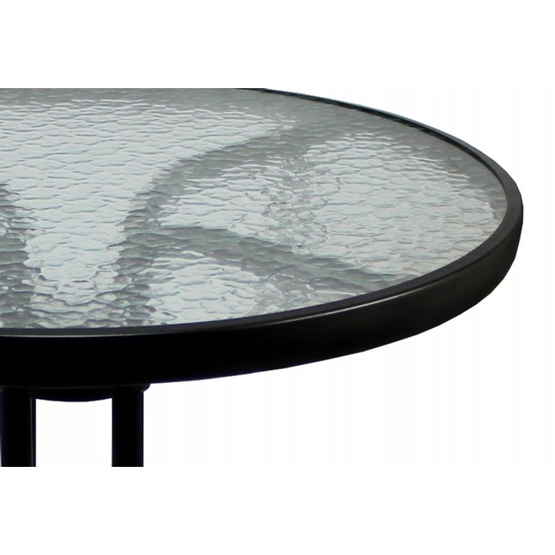 Casa si Gradina - Gradina si terasa - Mobilier exterior - Seturi mobila gradina - Masa pentru gradina sau balcon, cadru metalic, blat sticla, 60x70cm, negru - Infinity.ro