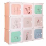 Casa si Gradina - Mobilier - Mobilier copii - Mobilier camera copiilor - Dulap copii, modular cu 9 compartimente, PVC, 110x110x37 cm, multicolor - Infinity.ro