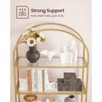 Casa si Gradina - Mobilier - Biblioteci si rafturi - Biblioteci - Raft cu trepte pentru dormitor, 5 etaje, din sticla securizata, cadru din otel cu arcada, 83x30x184cm, auriu - Infinity.ro