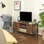 Casa si Gradina - Mobilier - Comode si corpuri - Comode - Comoda joasa pentru suport TV, cu rafturi si 2 spatii de depozitare cu usa, stil industrial, 110x40x50cm, rustic - Infinity.ro