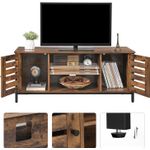 Casa si Gradina - Mobilier - Comode si corpuri - Comode - Comoda joasa pentru suport TV, cu rafturi si 2 spatii de depozitare cu usa, stil industrial, 110x40x50cm, rustic - Infinity.ro