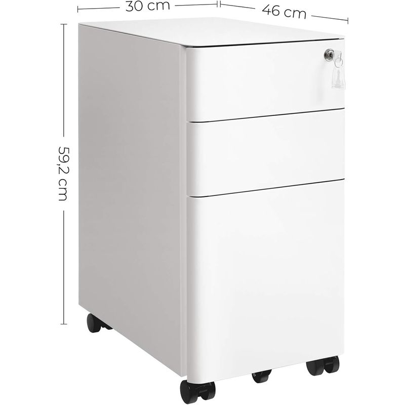 Casa si Gradina - Mobilier - Mese si birouri - Birouri - Dulap birou rollbox, cu 3 sertare si roti, corp metalic preasamblat cu incuietoare, pentru documente A4, 46x30x59 cm - Infinity.ro