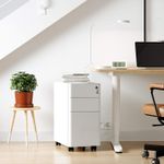 Casa si Gradina - Mobilier - Mese si birouri - Birouri - Dulap birou rollbox, cu 3 sertare si roti, corp metalic preasamblat cu incuietoare, pentru documente A4, 46x30x59 cm - Infinity.ro
