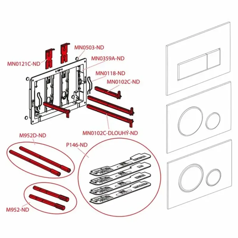 Casa si Gradina - Sanitare - Obiecte sanitare - Accesorii vase de toaleta - Clapeta de actionare Alca M578 negru mat - Infinity.ro