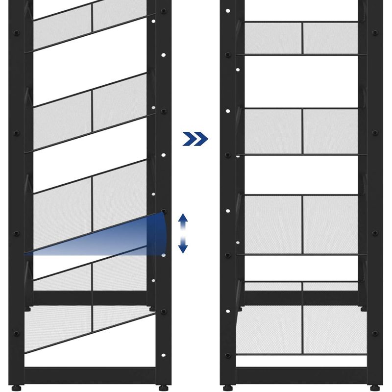 Casa si Gradina - Mobilier - Dulapuri si sifoniere - Dulapuri pantofi - Raft pentru pantofi suprapozabil, pe 12 nivele, din metal, cu rafturi reglabile, pentru 48-60 perechi, 31x 93x223cm - Infinity.ro