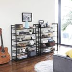Casa si Gradina - Mobilier - Dulapuri si sifoniere - Dulapuri pantofi - Raft pentru pantofi suprapozabil, pe 12 nivele, din metal, cu rafturi reglabile, pentru 48-60 perechi, 31x 93x223cm - Infinity.ro