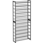 Casa si Gradina - Mobilier - Dulapuri si sifoniere - Dulapuri pantofi - Raft pentru pantofi suprapozabil, pe 12 nivele, din metal, cu rafturi reglabile, pentru 48-60 perechi, 31x 93x223cm - Infinity.ro