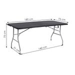 Casa si Gradina - Gradina si terasa - Mobilier exterior - Seturi mobila gradina - Masa dreptunghiulara pliabila multifunctionala, 180x75x75cm, neagra - Infinity.ro