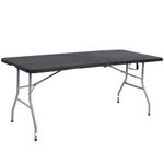 Casa si Gradina - Gradina si terasa - Mobilier exterior - Seturi mobila gradina - Masa dreptunghiulara pliabila multifunctionala, 180x75x75cm, neagra - Infinity.ro