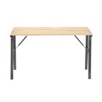 Casa si Gradina - Gradina si terasa - Mobilier exterior - Seturi mobila gradina - Masa de gradina cu cadru metalic si blat din lemn impregnat, 120x60x71 cm, natur - Infinity.ro