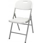 Casa si Gradina - Gradina si terasa - Mobilier exterior - Seturi mobila gradina - Scaun pliabil 54x46x86 cm, otel si HDPE, antiderapant, alb - Infinity.ro