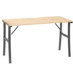 Casa si Gradina - Gradina si terasa - Mobilier exterior - Seturi mobila gradina - Masa de gradina cu cadru metalic si blat din lemn impregnat, 120x60x71 cm, natur - Infinity.ro