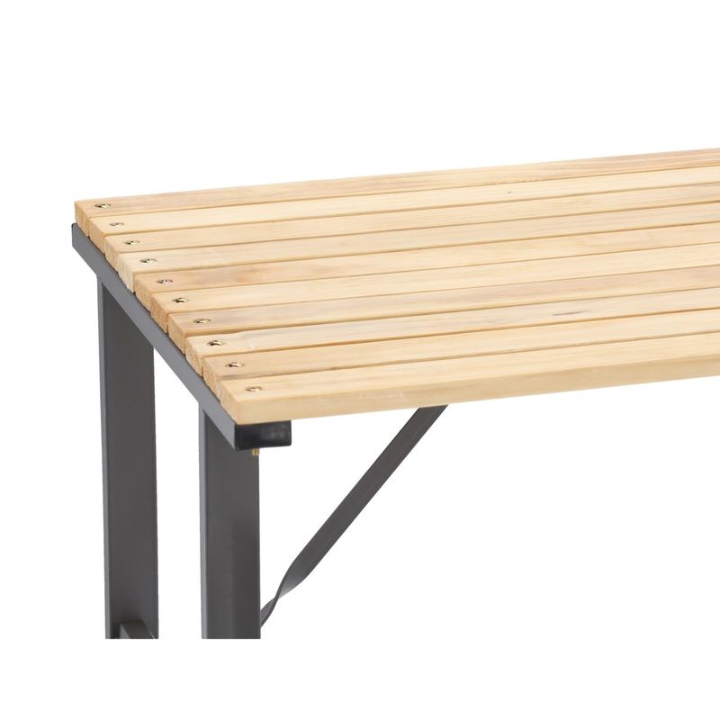 Casa si Gradina - Gradina si terasa - Mobilier exterior - Seturi mobila gradina - Masa de gradina cu cadru metalic si blat din lemn impregnat, 120x60x71 cm, natur - Infinity.ro