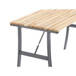 Casa si Gradina - Gradina si terasa - Mobilier exterior - Seturi mobila gradina - Masa de gradina cu cadru metalic si blat din lemn impregnat, 120x60x71 cm, natur - Infinity.ro