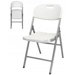 Casa si Gradina - Gradina si terasa - Mobilier exterior - Seturi mobila gradina - Scaun pliabil 54x46x86 cm, otel si HDPE, antiderapant, alb - Infinity.ro