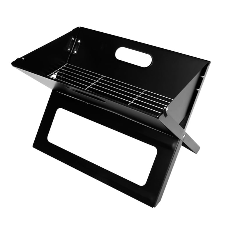 Casa si Gradina - Gradina si terasa - Gratare si accesorii - Gratare de gradina - Gratar metalic pe carbune, pliabil, din otel cu tava cromata, 46x31x29cm, negru - Infinity.ro