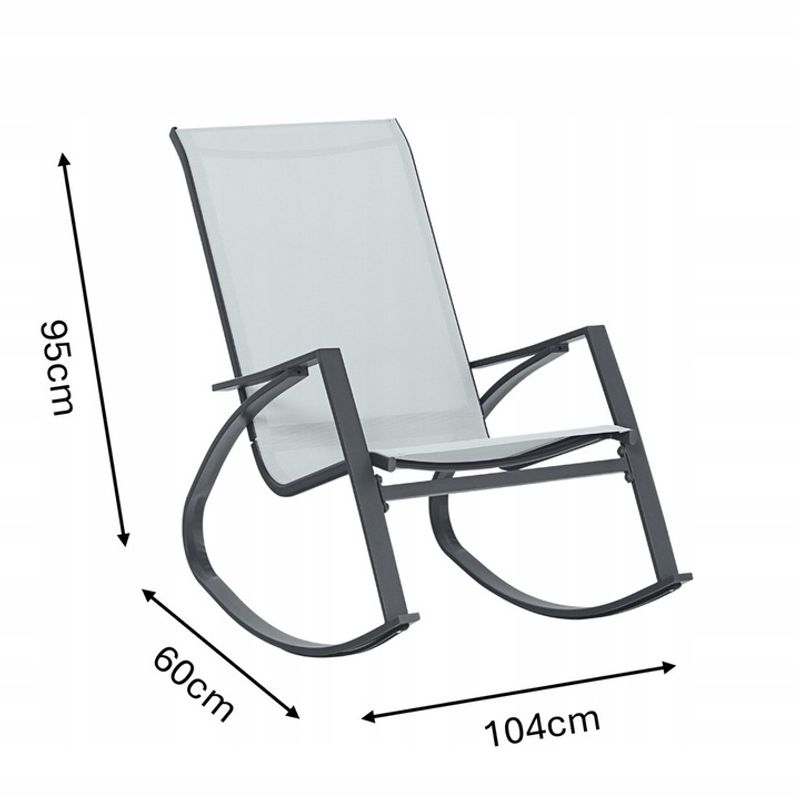 Casa si Gradina - Gradina si terasa - Balansoare si hamace - Balansoare - Scaun balansoar de gradina din metal si textil, 60x104x95 cm, capacitate 120 kg, gri - Infinity.ro
