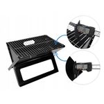 Casa si Gradina - Gradina si terasa - Gratare si accesorii - Gratare de gradina - Gratar metalic pe carbune, pliabil, din otel cu tava cromata, 46x31x29cm, negru - Infinity.ro