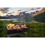 Casa si Gradina - Gradina si terasa - Gratare si accesorii - Gratare de gradina - Gratar metalic pe carbune, pliabil, din otel cu tava cromata, 46x31x29cm, negru - Infinity.ro