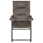 Casa si Gradina - Gradina si terasa - Mobilier exterior - Seturi mobila gradina - Scaun pliabil de gradina cu perna, structura metalica, 59x66x90 cm, maro - Infinity.ro